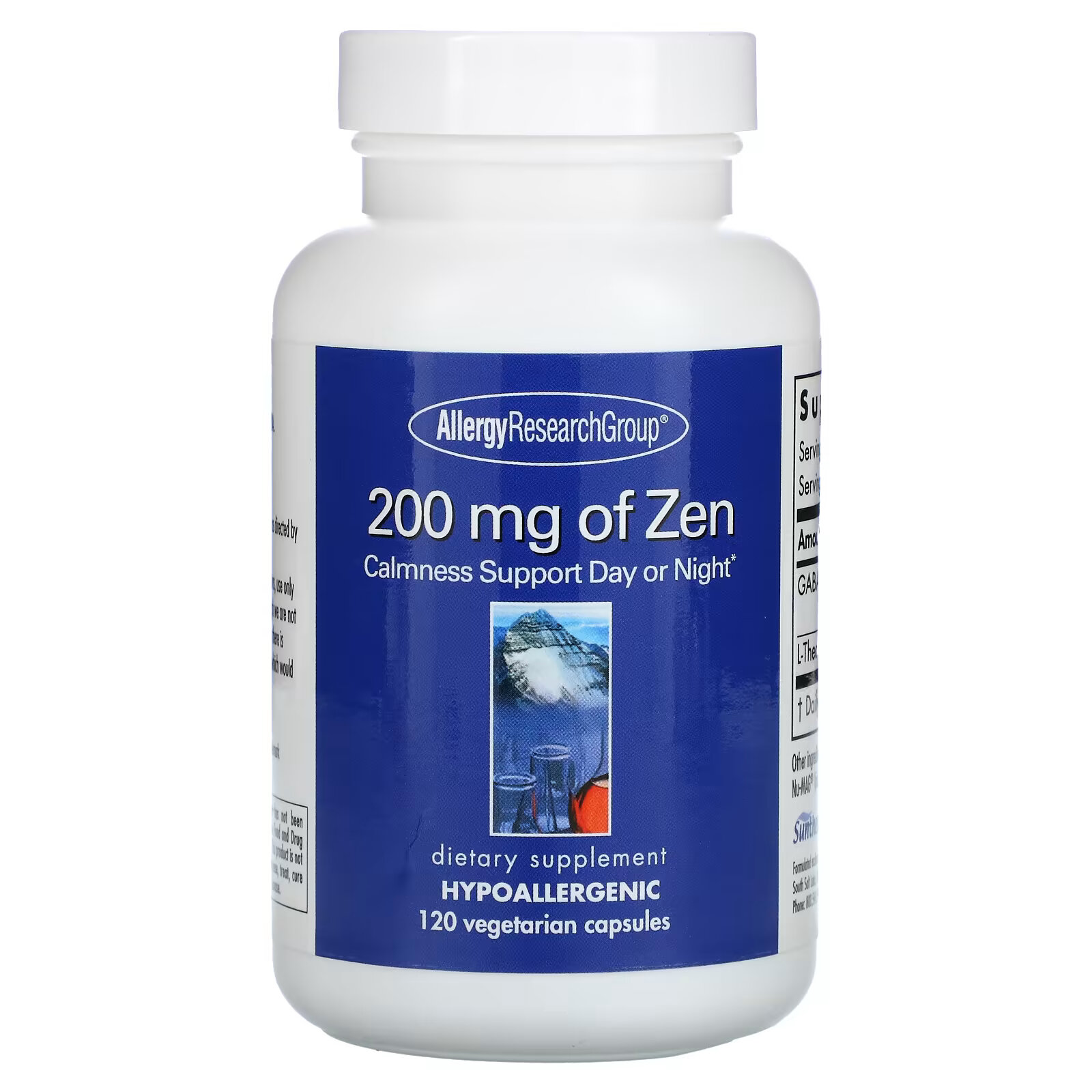 Allergy Research Group, Zen, 200 мг, 120 вегетарианских капсул allergy research group улучшенная система доставки dim 120 вегетарианских капсул