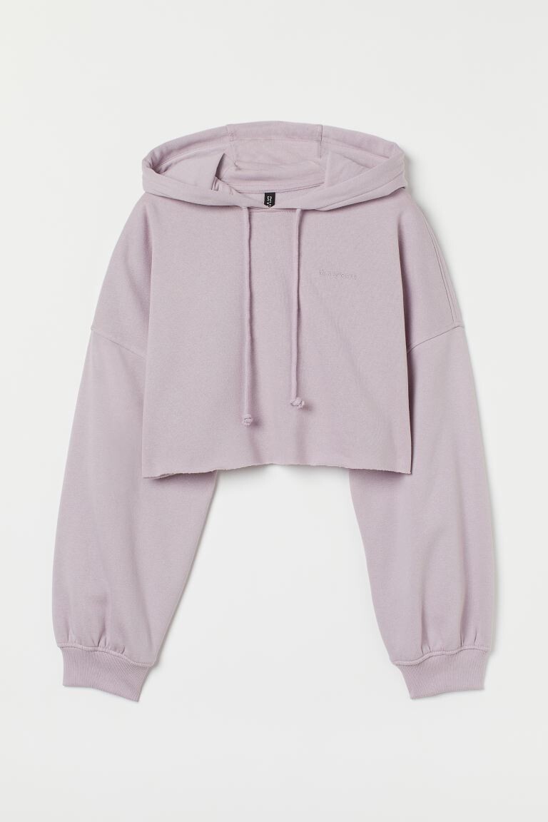

Укороченная толстовка с капюшоном H&M, светло-фиолетовый