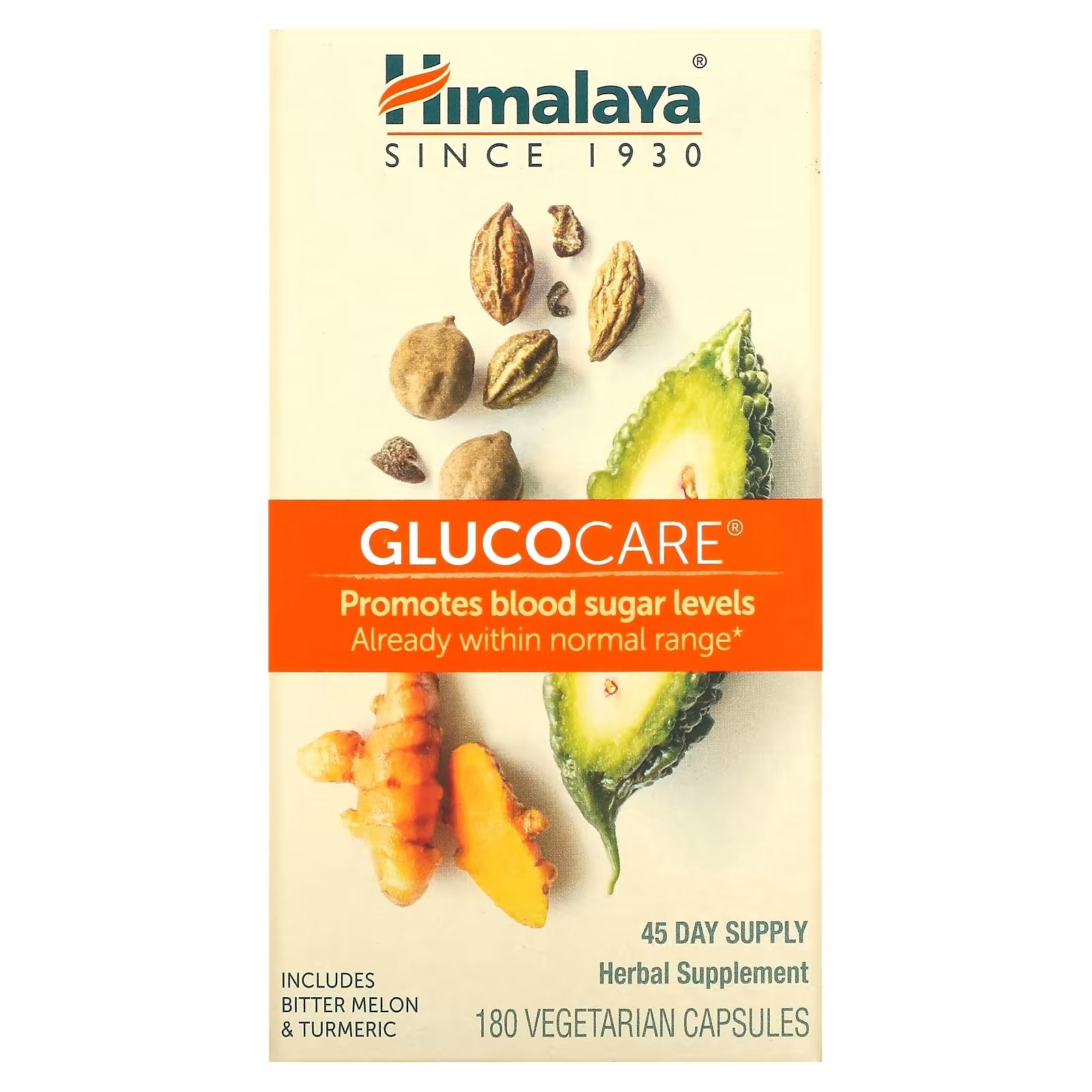 Пищевая Добавка Himalaya GlucoCare, 180 растительных капсул - фото