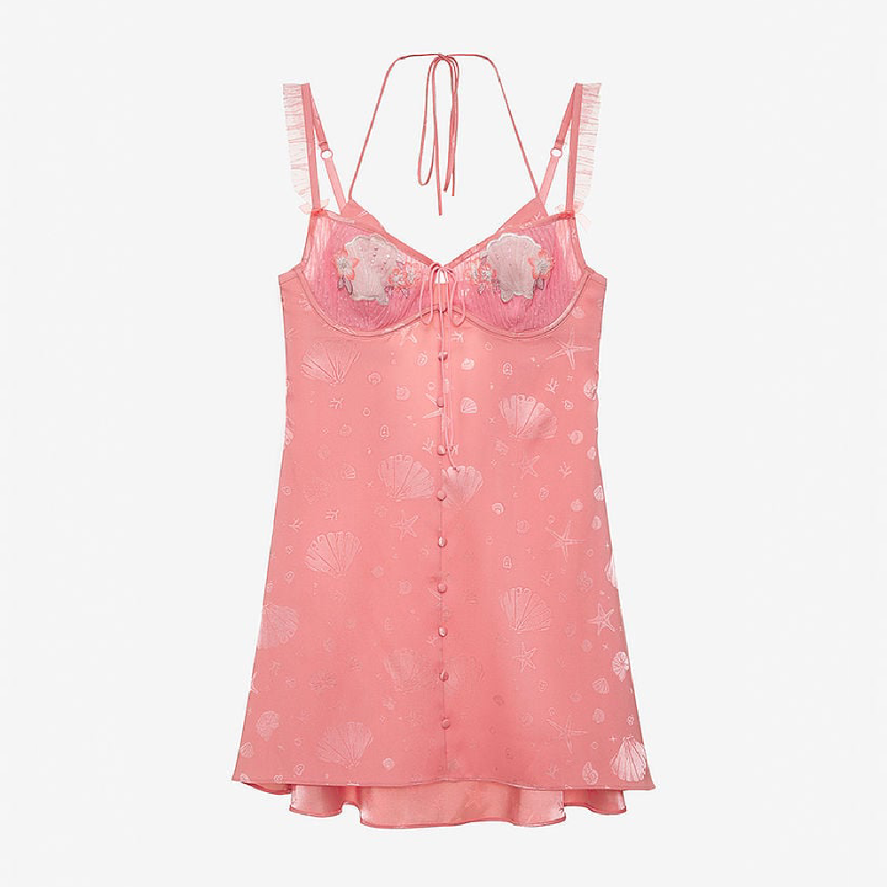 Платье-комбинация Victoria's Secret For Love & Lemons Seashell Slip, кораловый