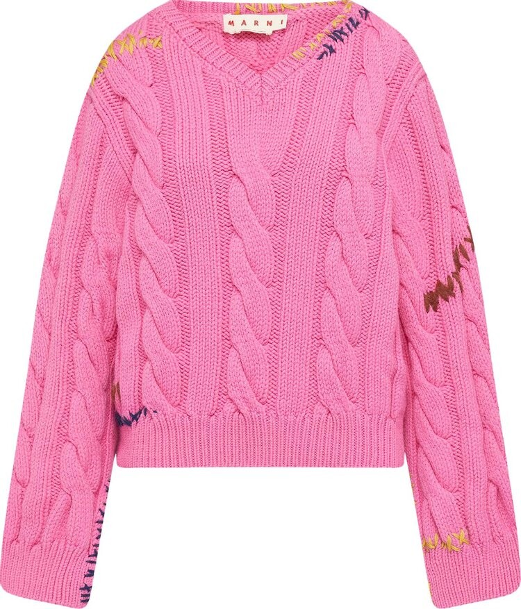 

Свитер Marni V Neck Sweater 'Fuchsia', розовый