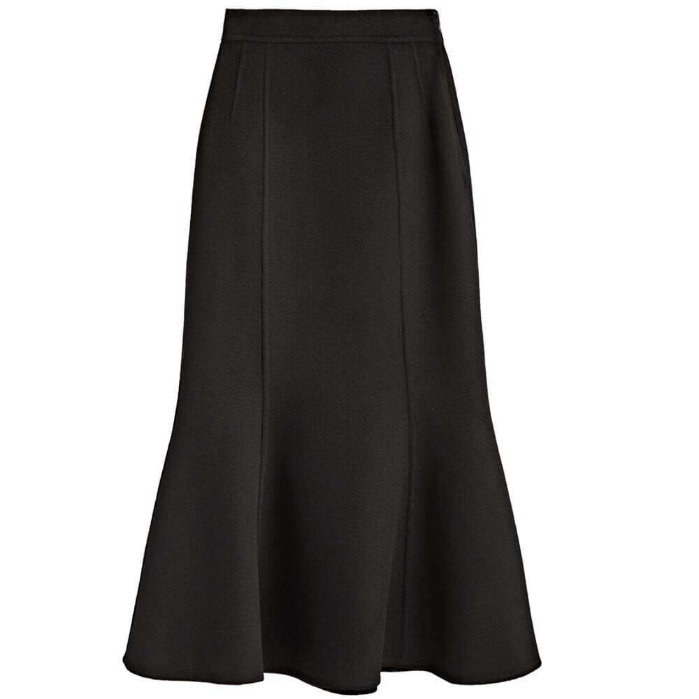 

Юбка Massimo Dutti Wool-blend Midi, черный