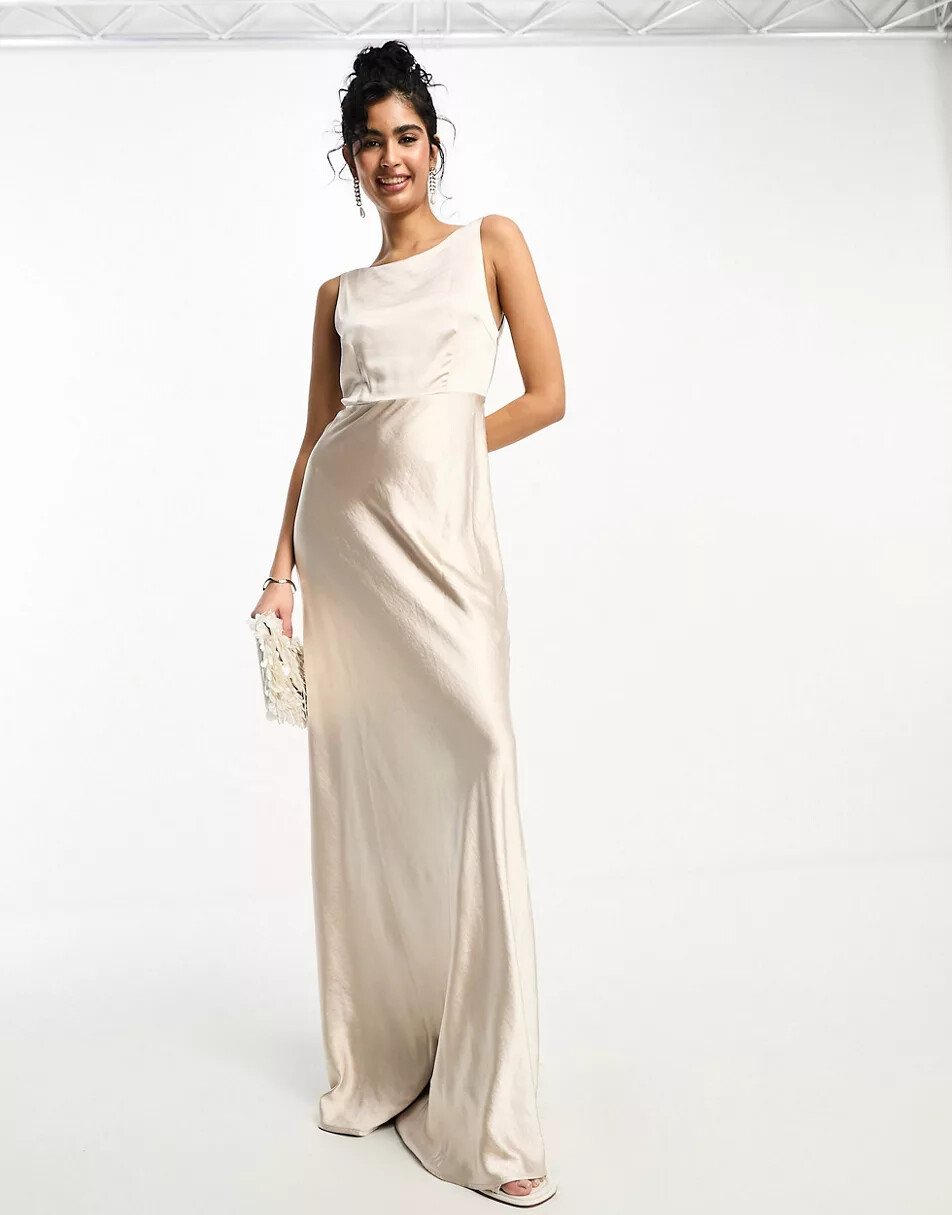 

Платье Six Stories Bridesmaid cowl back satin, кремовый
