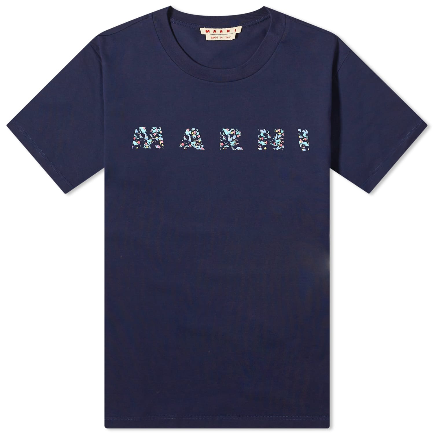 Футболка Marni Floral Logo, темно-синий marni кольцо с русалкой