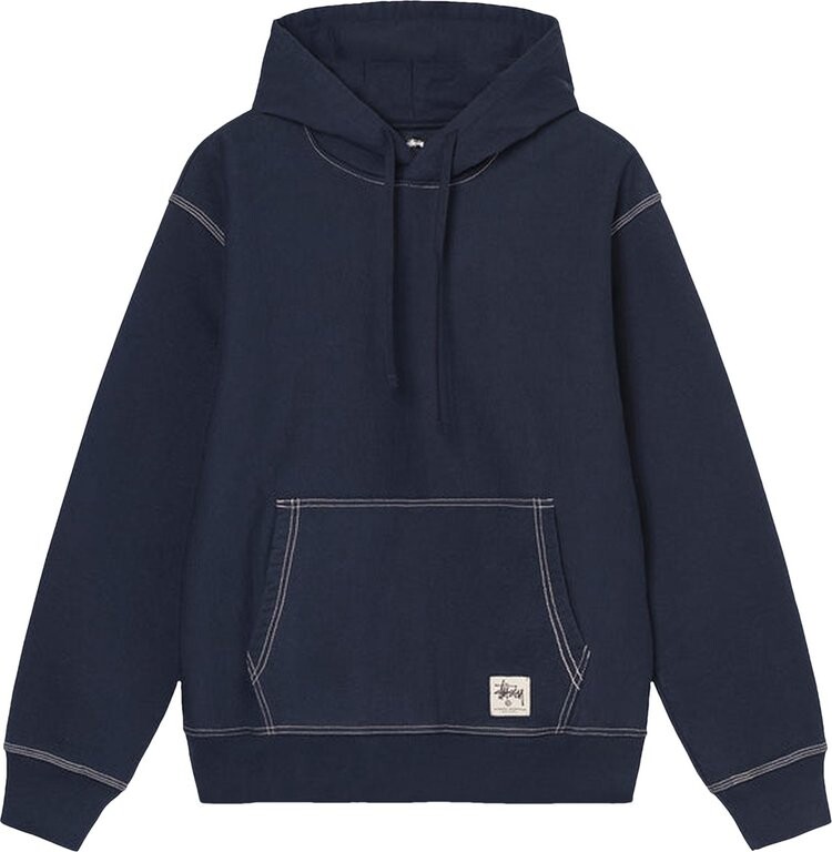 

Худи Stussy Contrast Stitch Label Hoodie 'Navy', синий