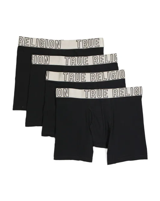 

Трусы-боксеры из эластичного хлопка, 4 шт True Religion, цвет Multi