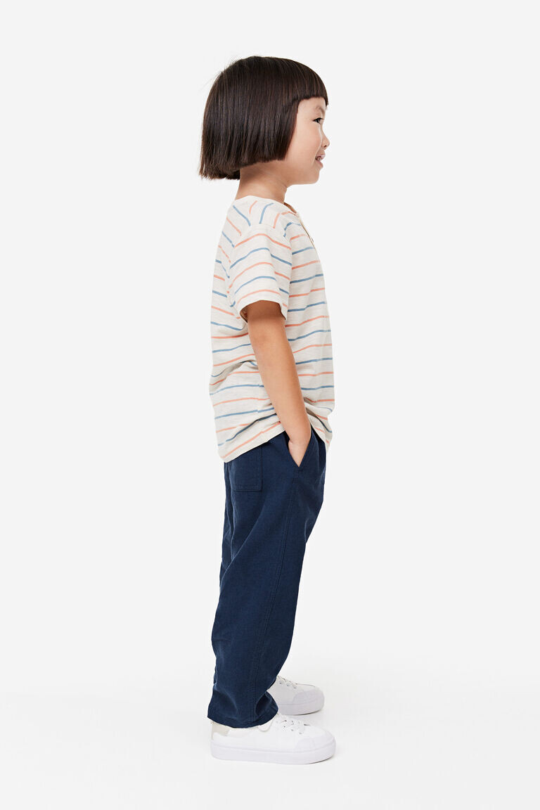 

Джоггеры из льняной ткани H&M, синий