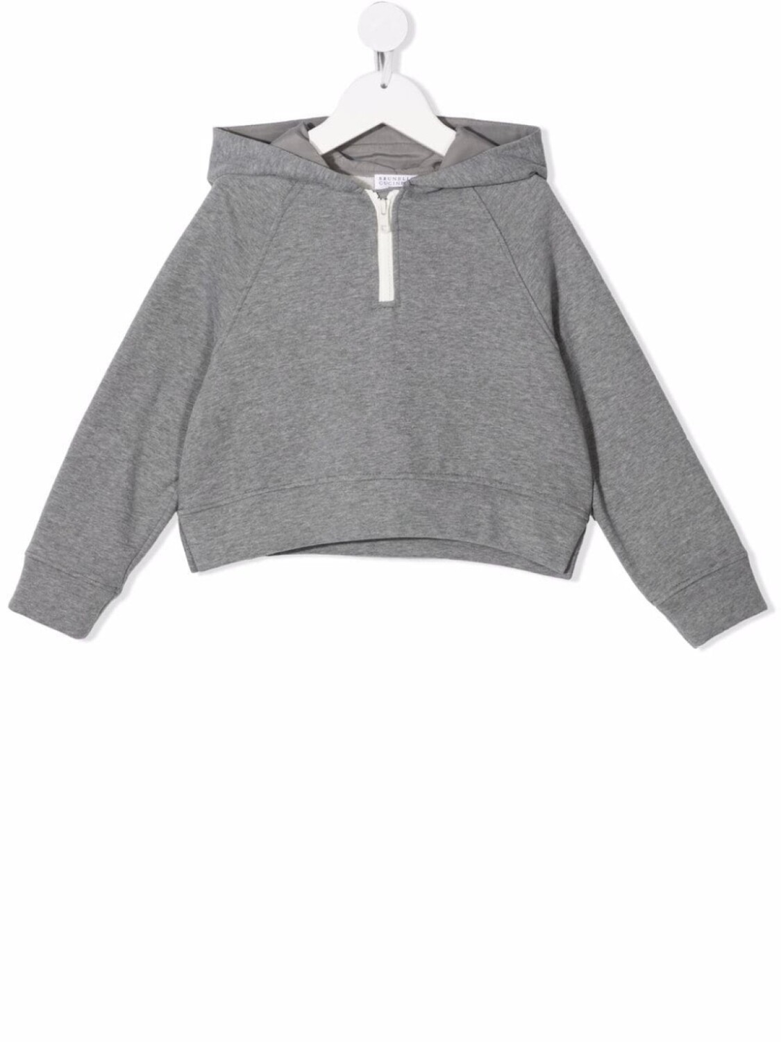 

Brunello Cucinelli Kids укороченное худи, серый