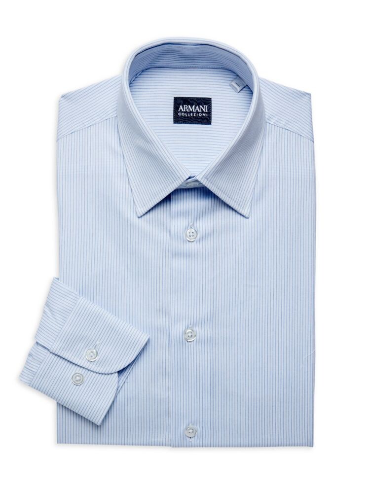 

Полосатая классическая рубашка Armani Collezioni, цвет Blue Mist