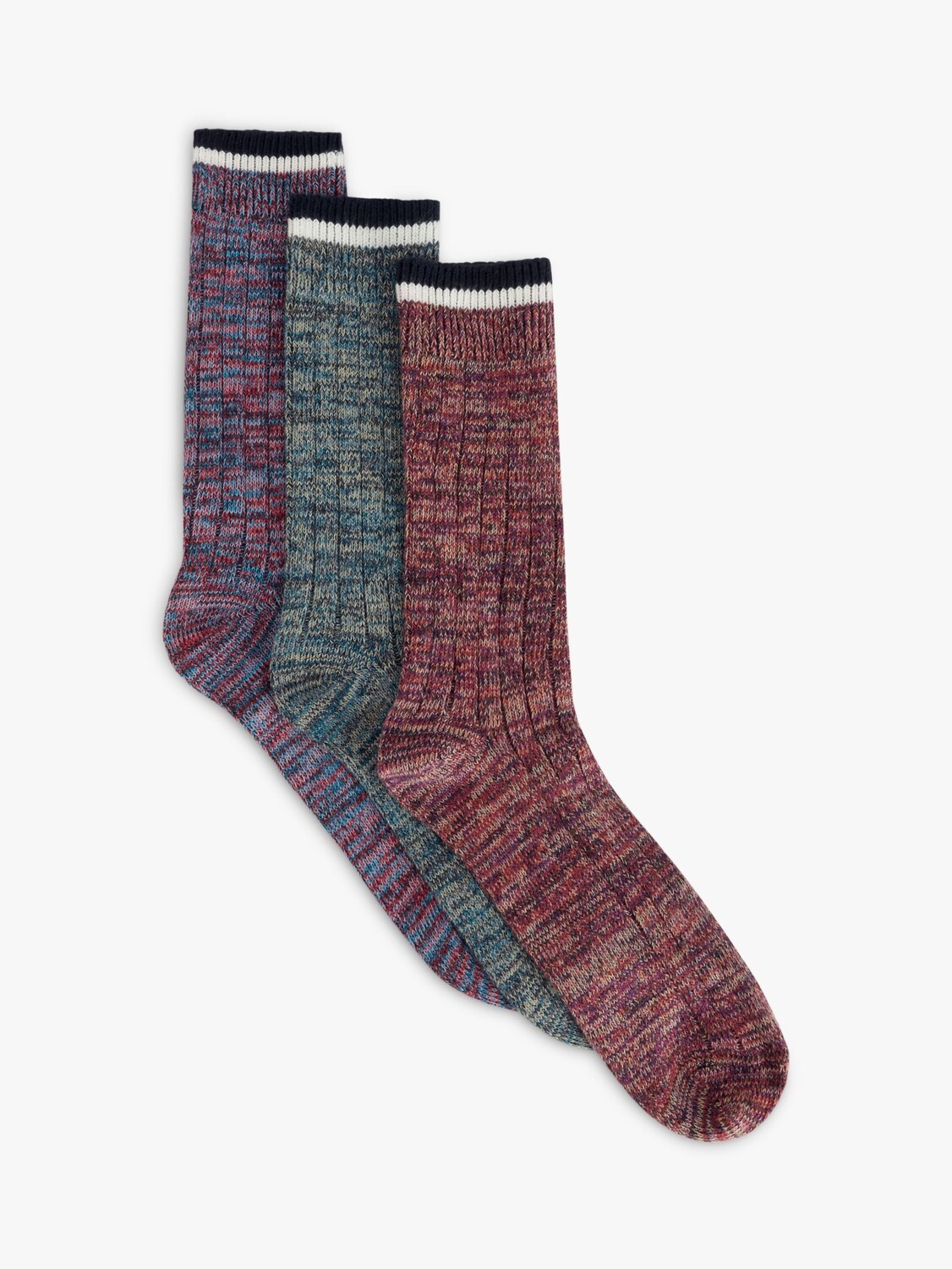

Носки-ботинки с насыщенным хлопком Space Dye John Lewis, мульти