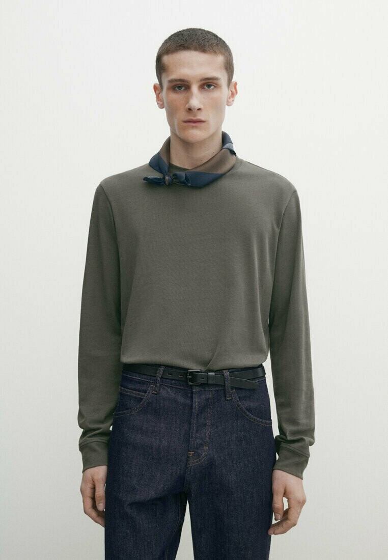 

Футболка с длинным рукавом Massimo Dutti, хаки