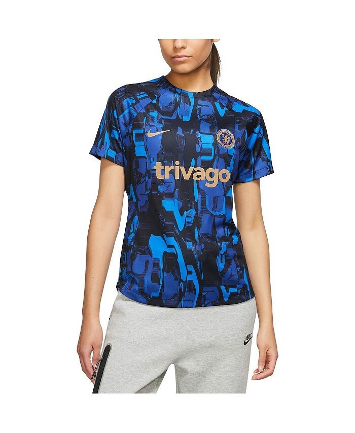 

Женская предматчевая майка Home Academy Pro Chelsea 2023/24 темно-синего цвета Nike, синий