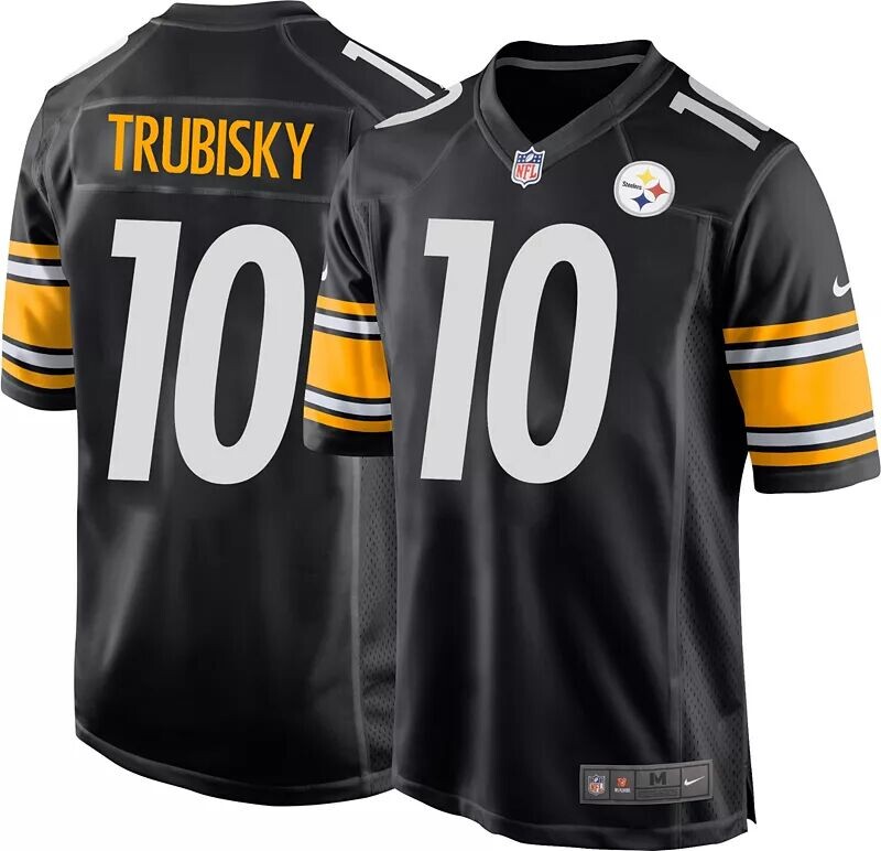 

Мужская черная игровая майка Nike Pittsburgh Steelers Mitchell Trubisky #10