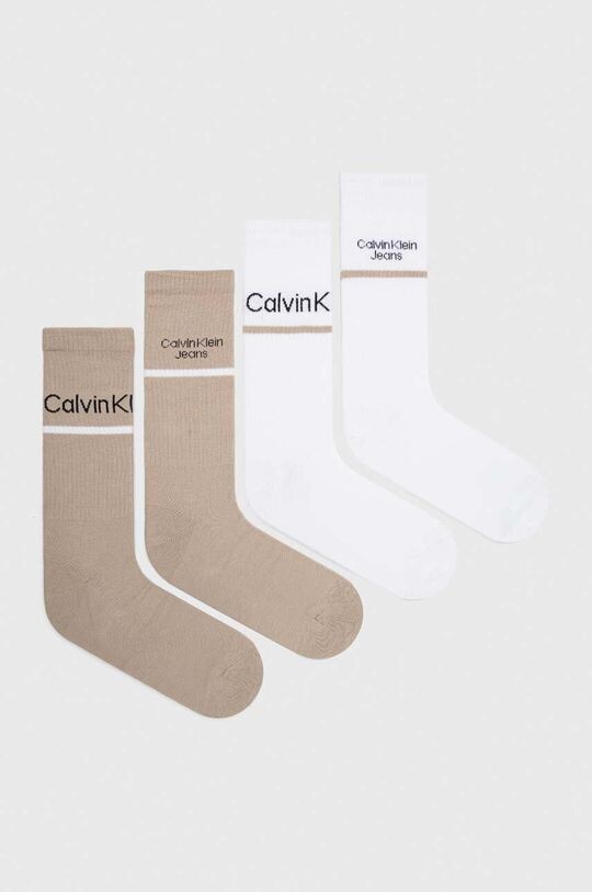 

4 упаковки носков Calvin Klein Jeans, бежевый