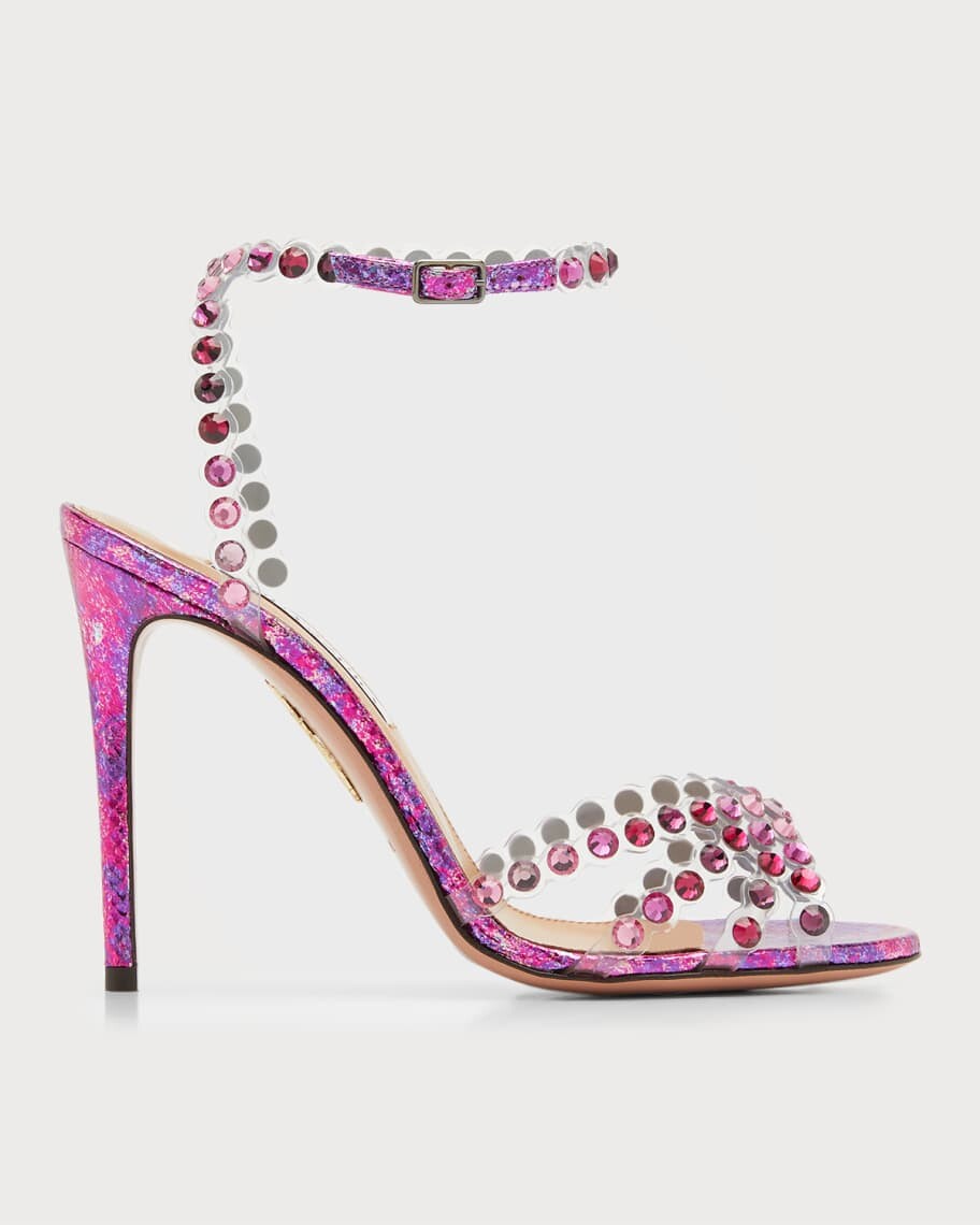 

Коктейльные сандалии Tequila Crystal с ремешком на щиколотке Aquazzura