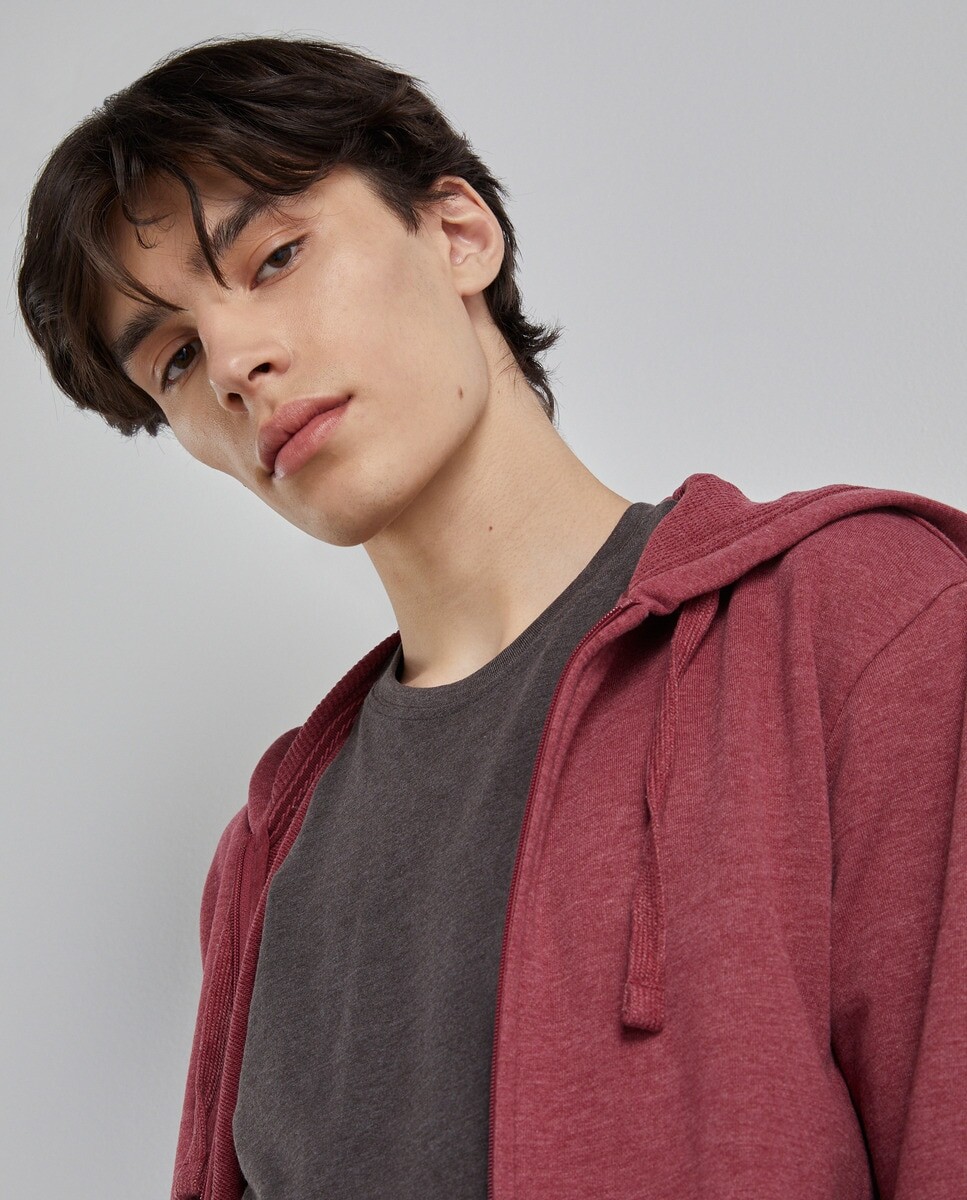 

Мужская однотонная плюшевая толстовка с капюшоном Easy Wear, красный