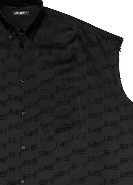 

Платье BB Monogram Rawcut из вискозного жаккарда Balenciaga, черный