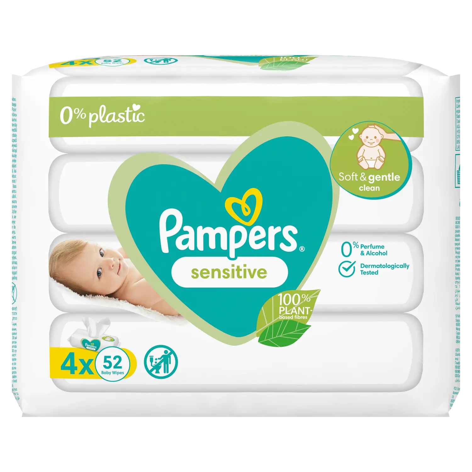 

Pampers Sensitive салфетки для ухода, 4x52 шт/1 упаковка