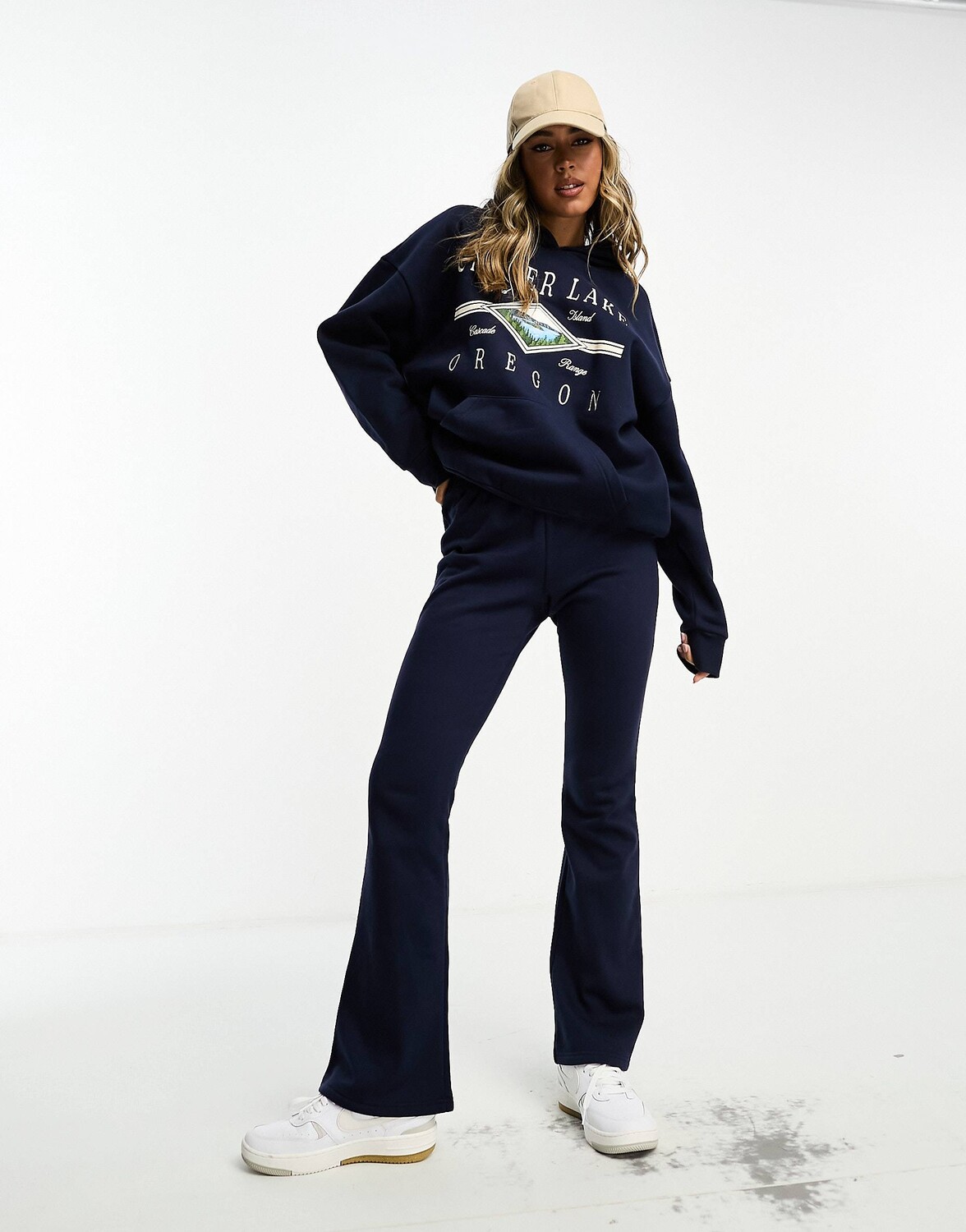 

Спортивные брюки Pacsun Flared Co-ord, темно-синий