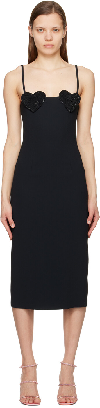 

Черное платье-миди с сердечками Blumarine, Черный