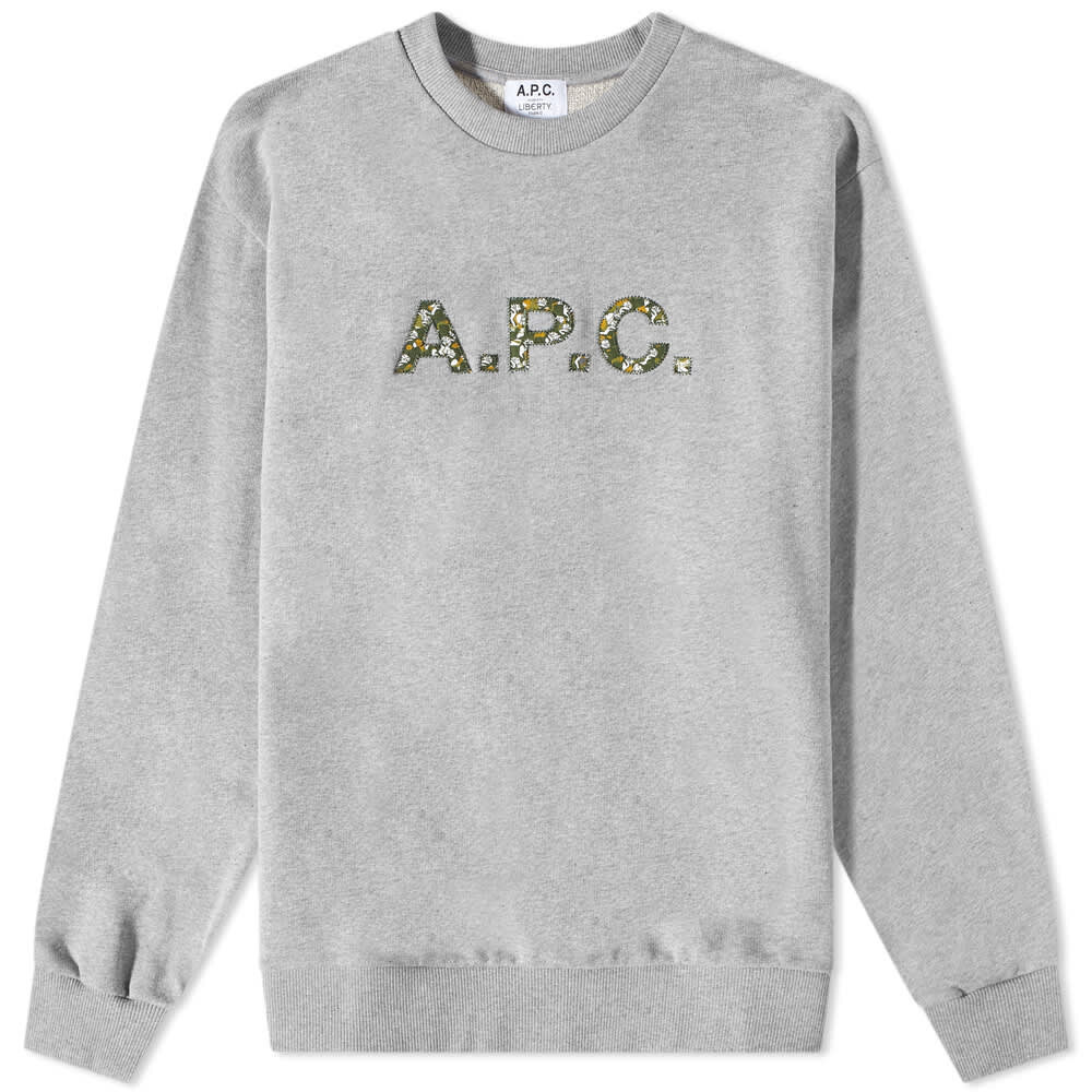 

Толстовка A.P.C. x Liberty Camo Logo Crew Sweat, Серый