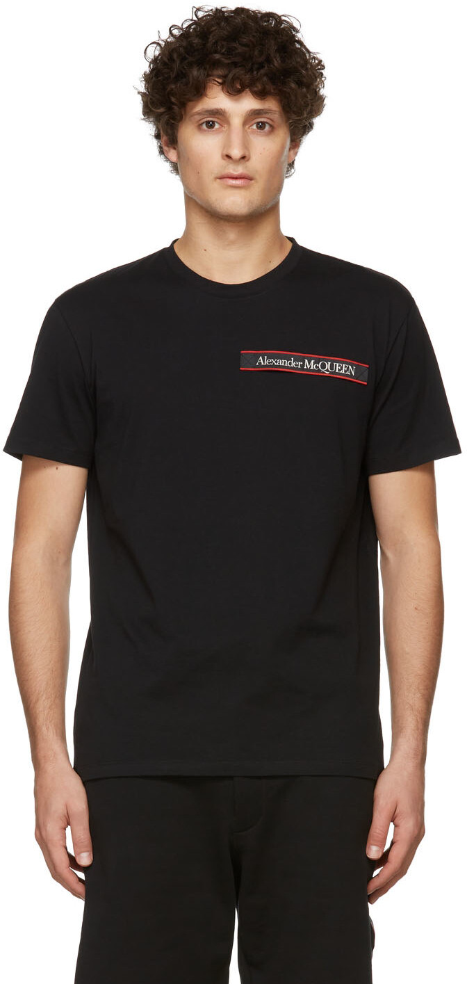 

Черная футболка с логотипом Selvedge Alexander McQueen, Черный