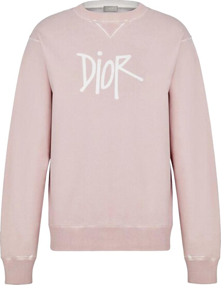 

Толстовка Dior x Shawn Stussy Bee Garment-Dyed Sweatshirt 'Pink', розовый
