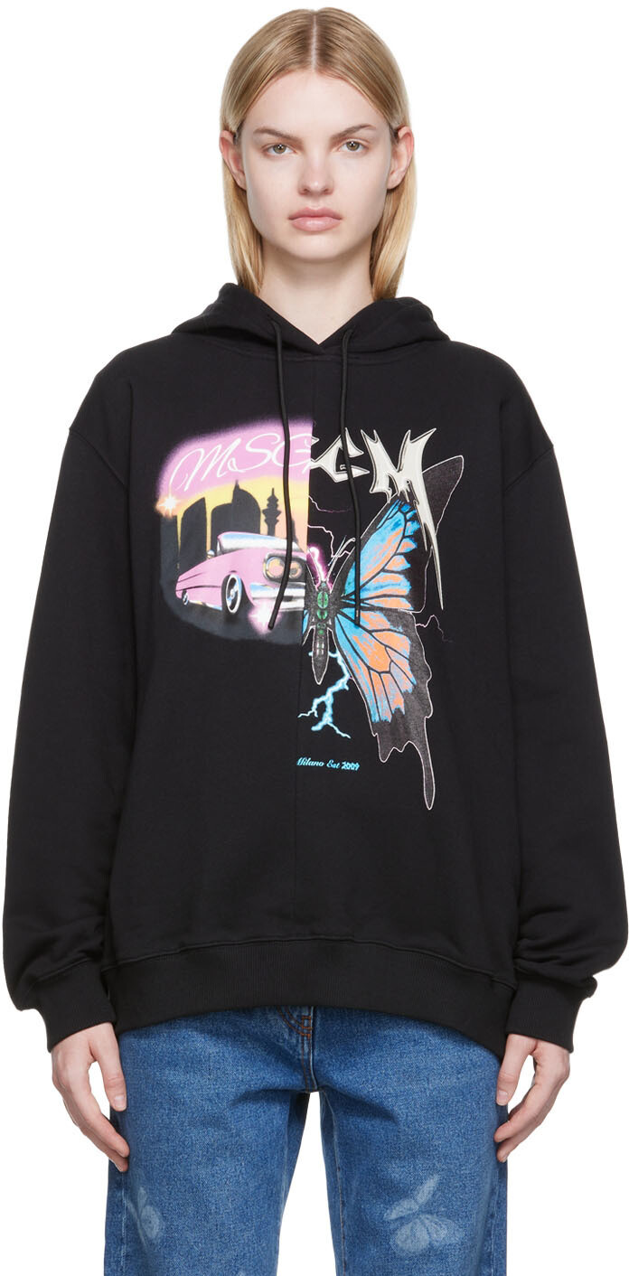 

Черный худи из хлопка MSGM