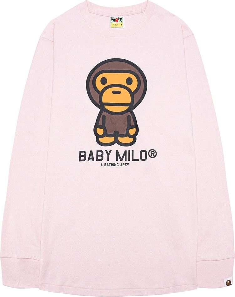

Лонгслив BAPE Baby Milo Long-Sleeve Tee 'Pink', розовый