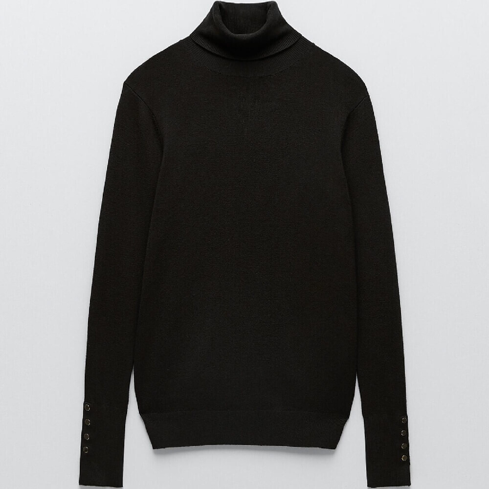 

Свитер Zara Basic High Neck Knit, черный
