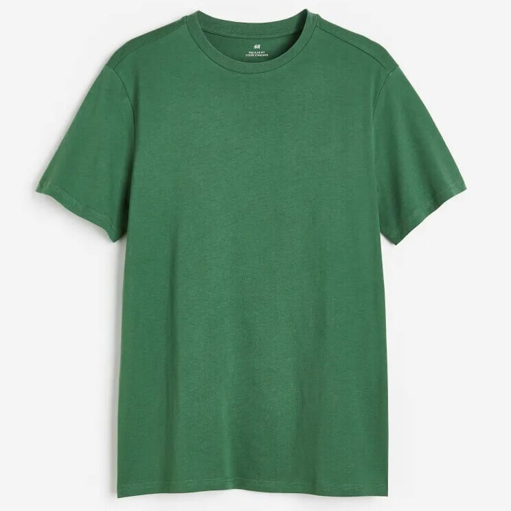 

Футболка H&M Regular Fit Crew-neck, зеленый
