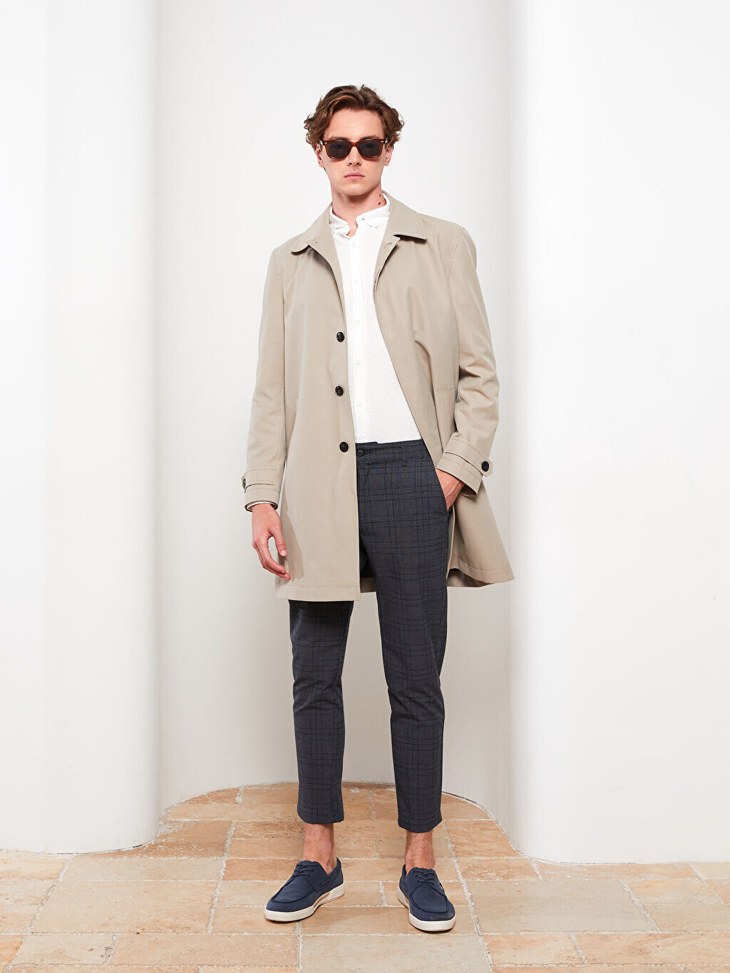 

Мужские брюки Slim Fit в клетку LCW Vision, Серый