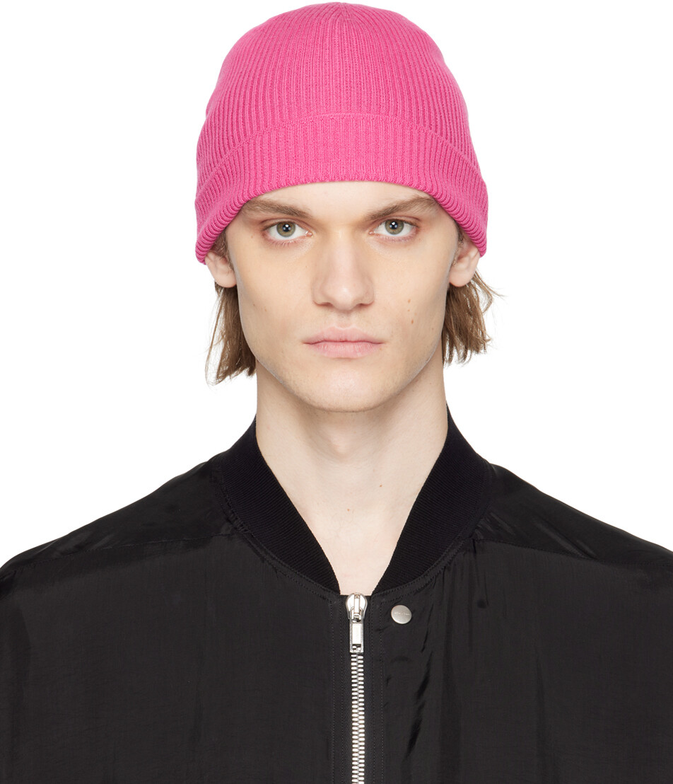

Розовая свернутая шапка Rick Owens