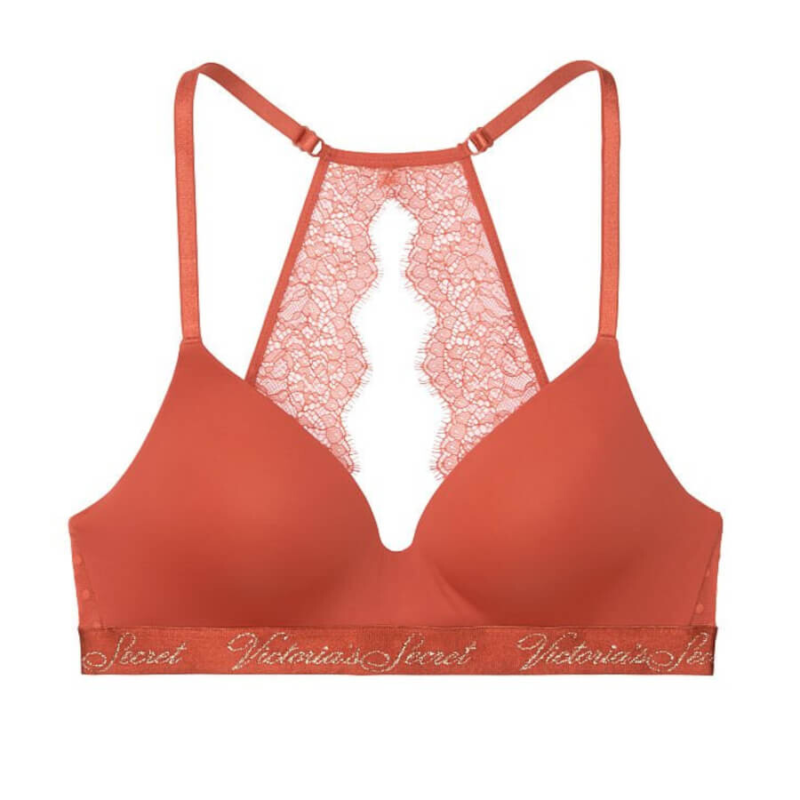 

Бюстгальтер без косточек Victoria's Secret The T-shirt Lightly-Lined, кирпичный