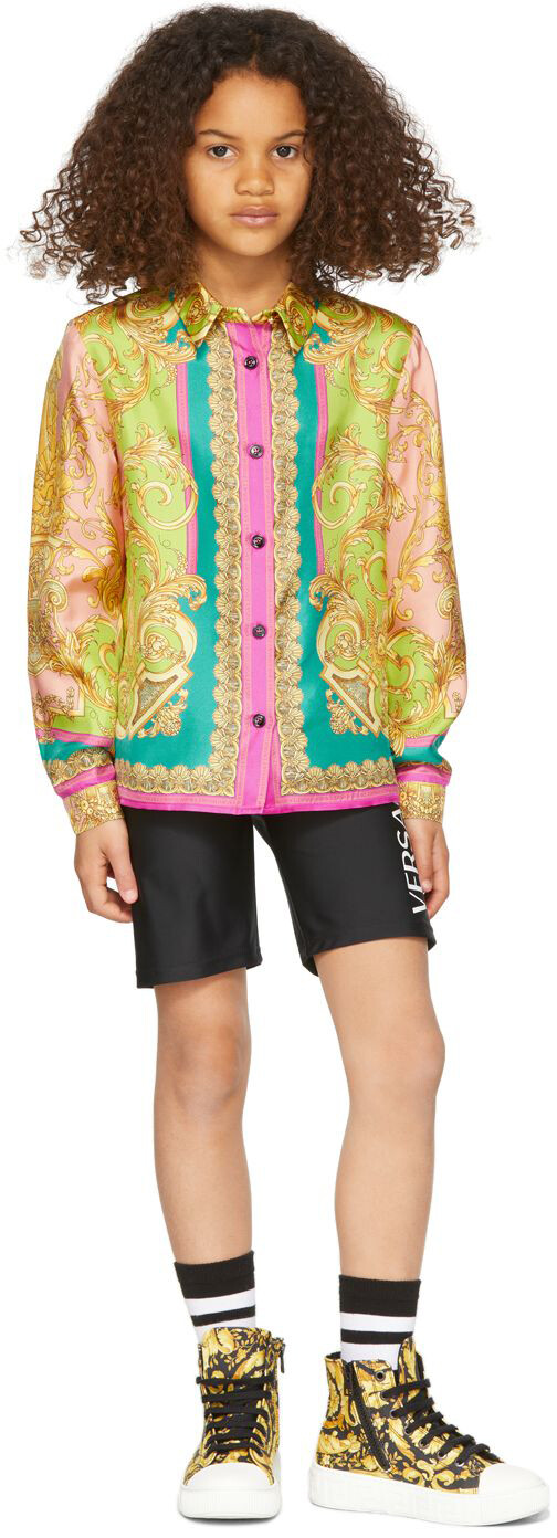 

Детская разноцветная рубашка Barocco Versace