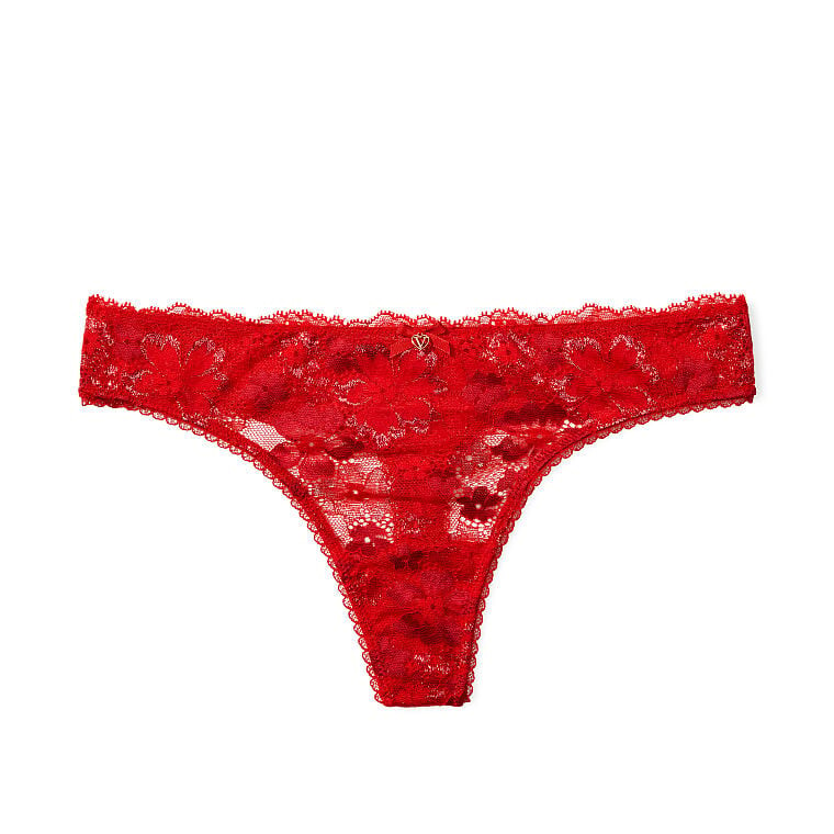 

Трусы Victoria`s Secret Lace-Front Thong, красный