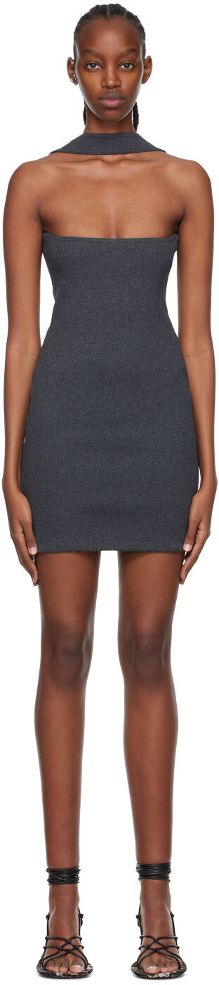 

Эксклюзивное серое мини-платье SSENSE ELLISS