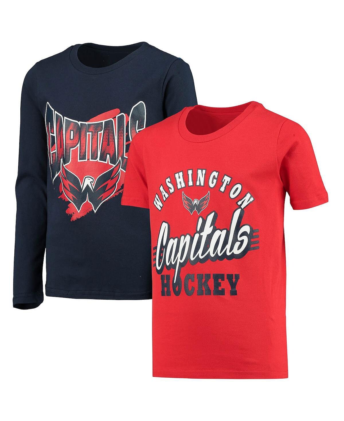 

Красно-темно-синий комплект футболок Big Boys Washington Capitals для двоих Advantage Outerstuff
