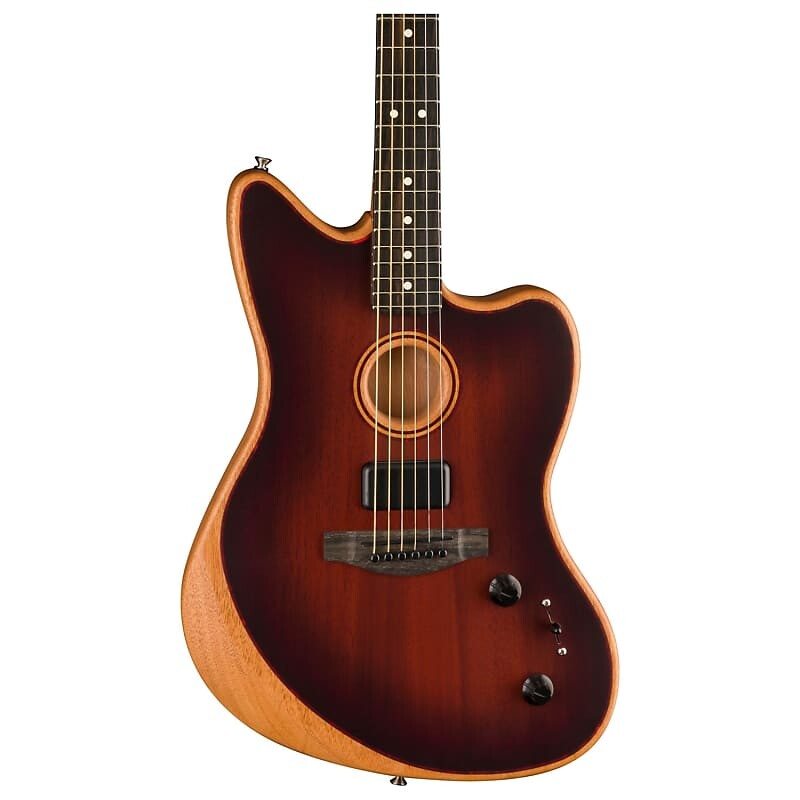 

Fender American Acoustasonic Jazzmaster All-Mahogany, Bourbon Burst с сумкой для переноски