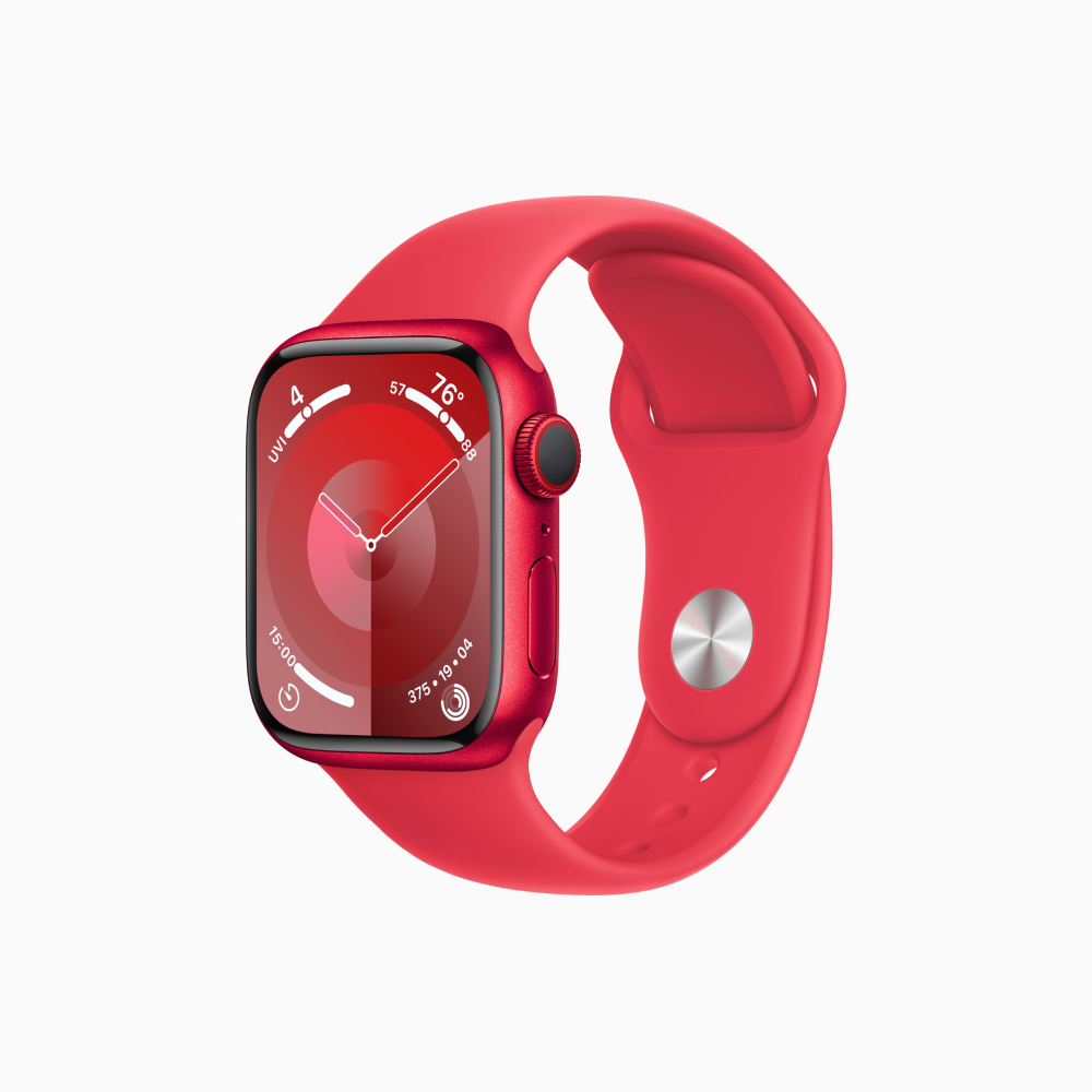Умные часы Apple Watch Series 9 (GPS+Cellular), 41мм, (PRODUCT)RED Aluminum Case/(PRODUCT)RED Sport Band - S/M умные часы apple watch series 8 product red gps cellular 41 мм красный