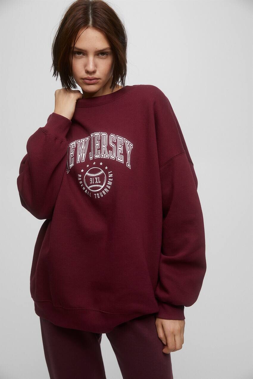 

Университетская толстовка Pull&Bear, бургундия