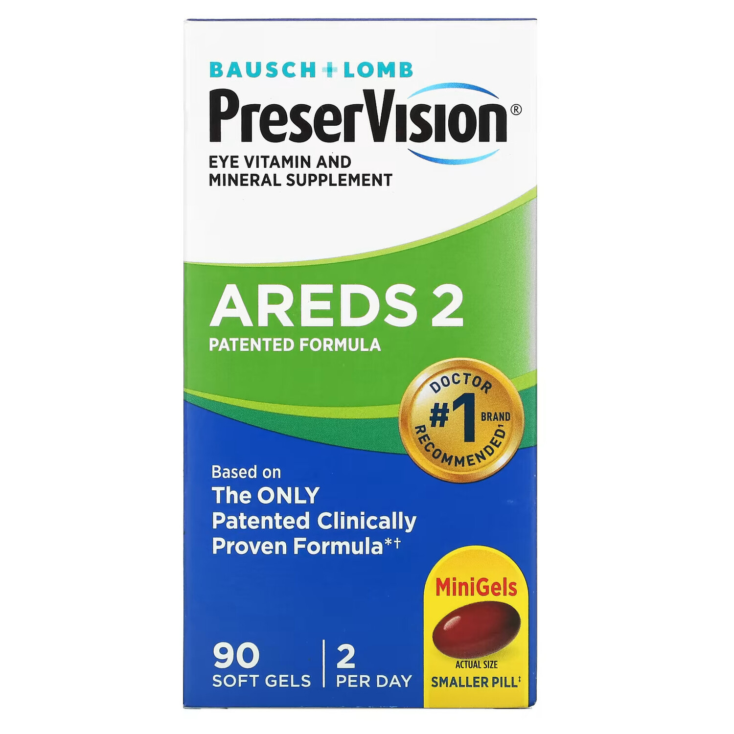 

PreserVision, AREDS 2 Formula, 90 мягких таблеток