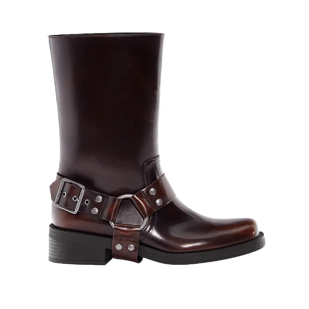 

Сапоги Pull&Bear Flat Biker Ankle With Buckles, коричневый