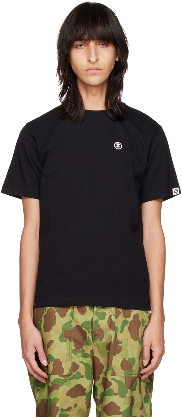 

Черная футболка с вышивкой AAPE by A Bathing Ape