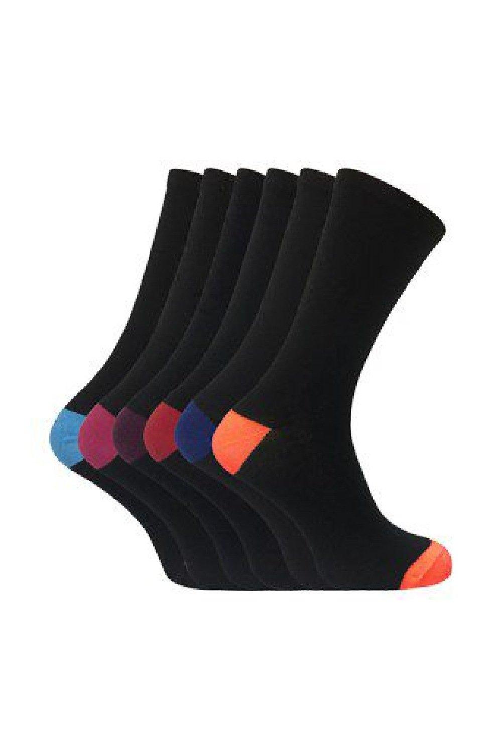 6 пар цветных носков из мягкого хлопка с рисунком Sock Snob, оранжевый