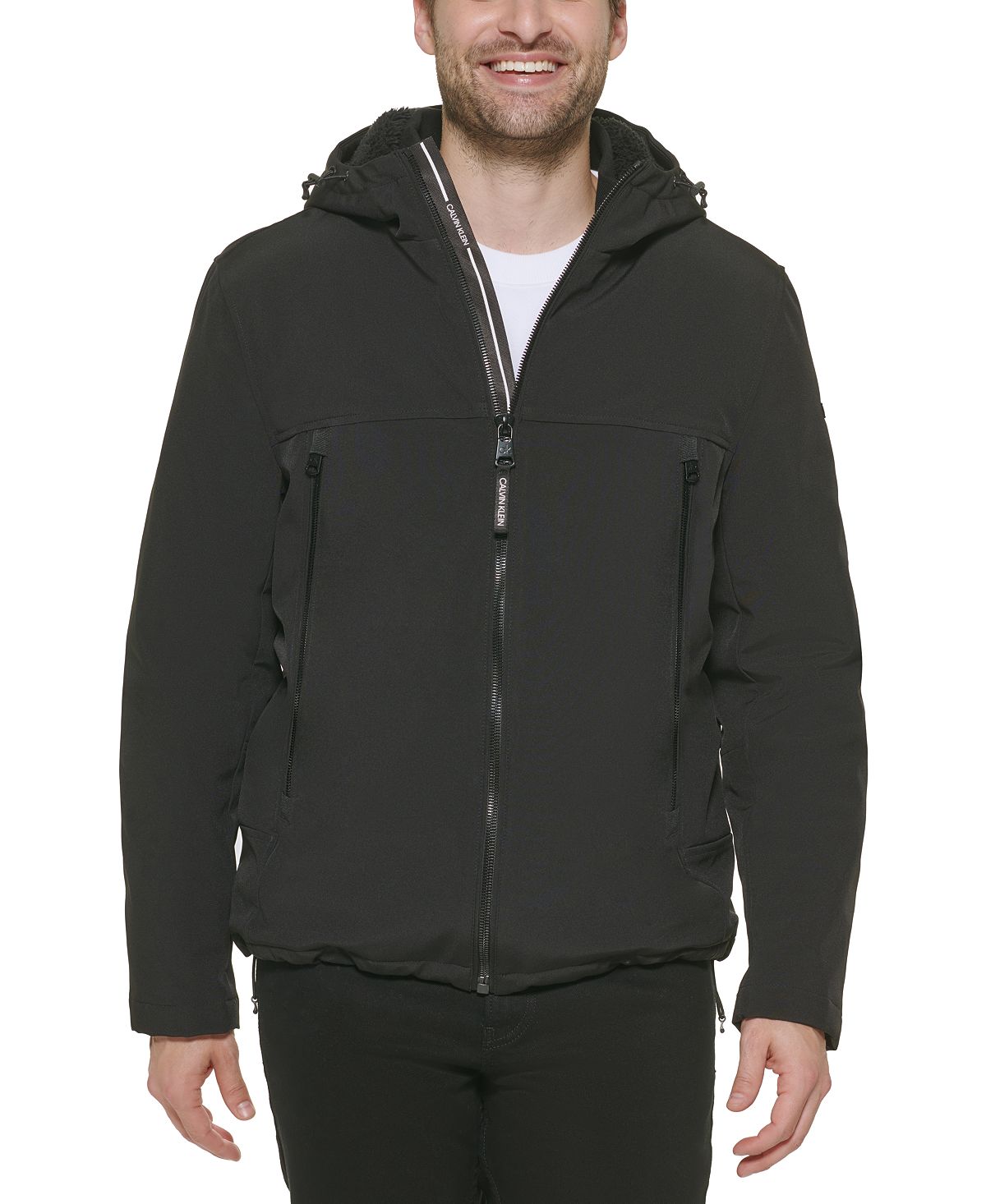 цена Мужская куртка soft shell infinite stretch на подкладке из шерпы Calvin Klein, черный