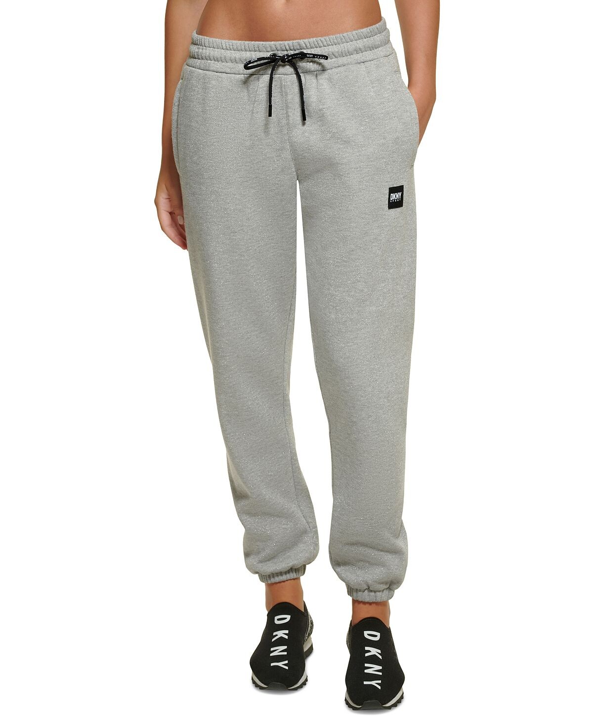 Женские брюки-джоггеры active sparkle fleece с высокой талией DKNY, мульти
