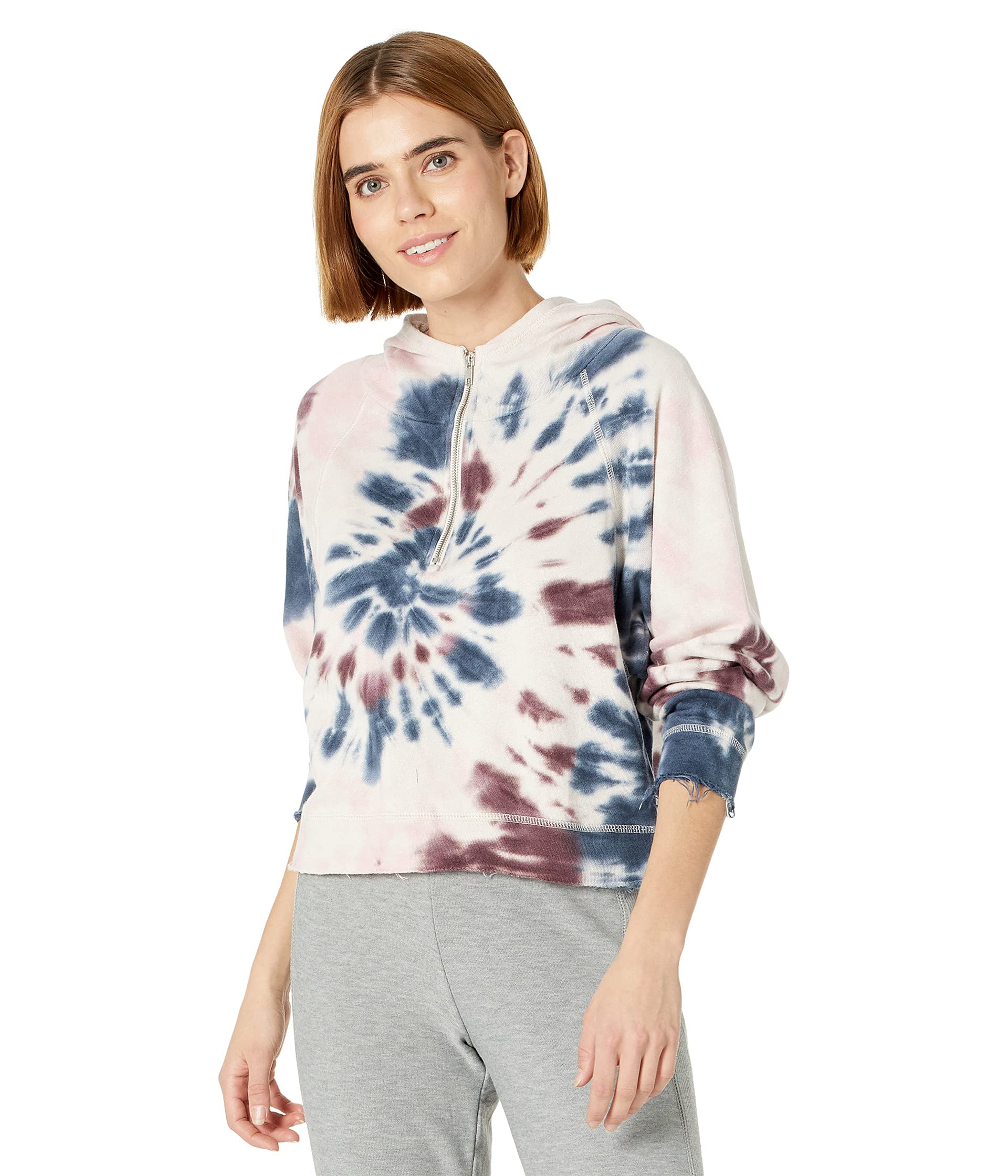 Толстовка Chaser, Linen French Terry Batwing 1/2 Zip Pullover Hoodie гелениум tie dye