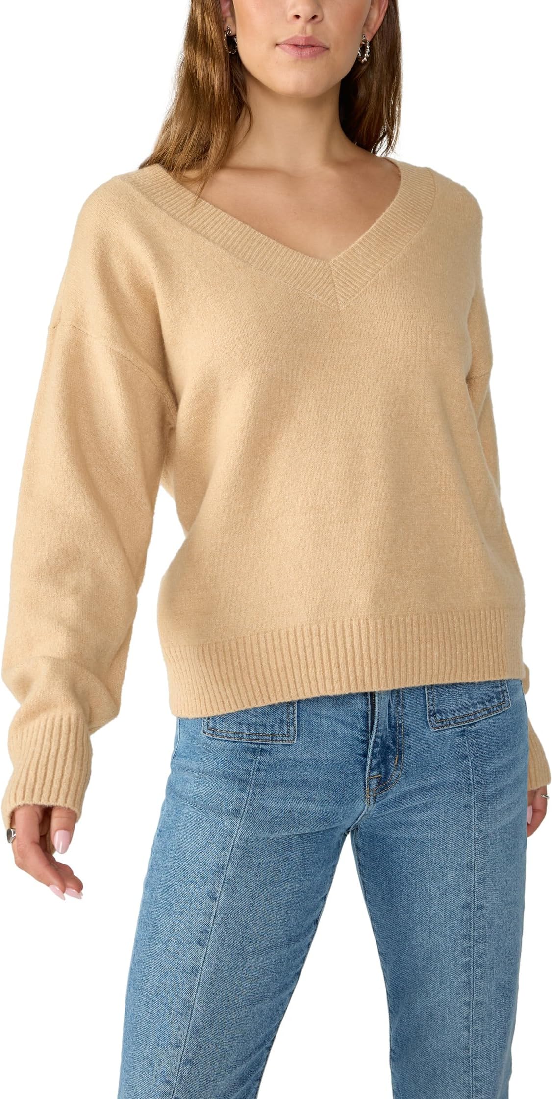 Легкий легкий пуловер с V-образным вырезом Sanctuary, цвет Roasted Cappuccino