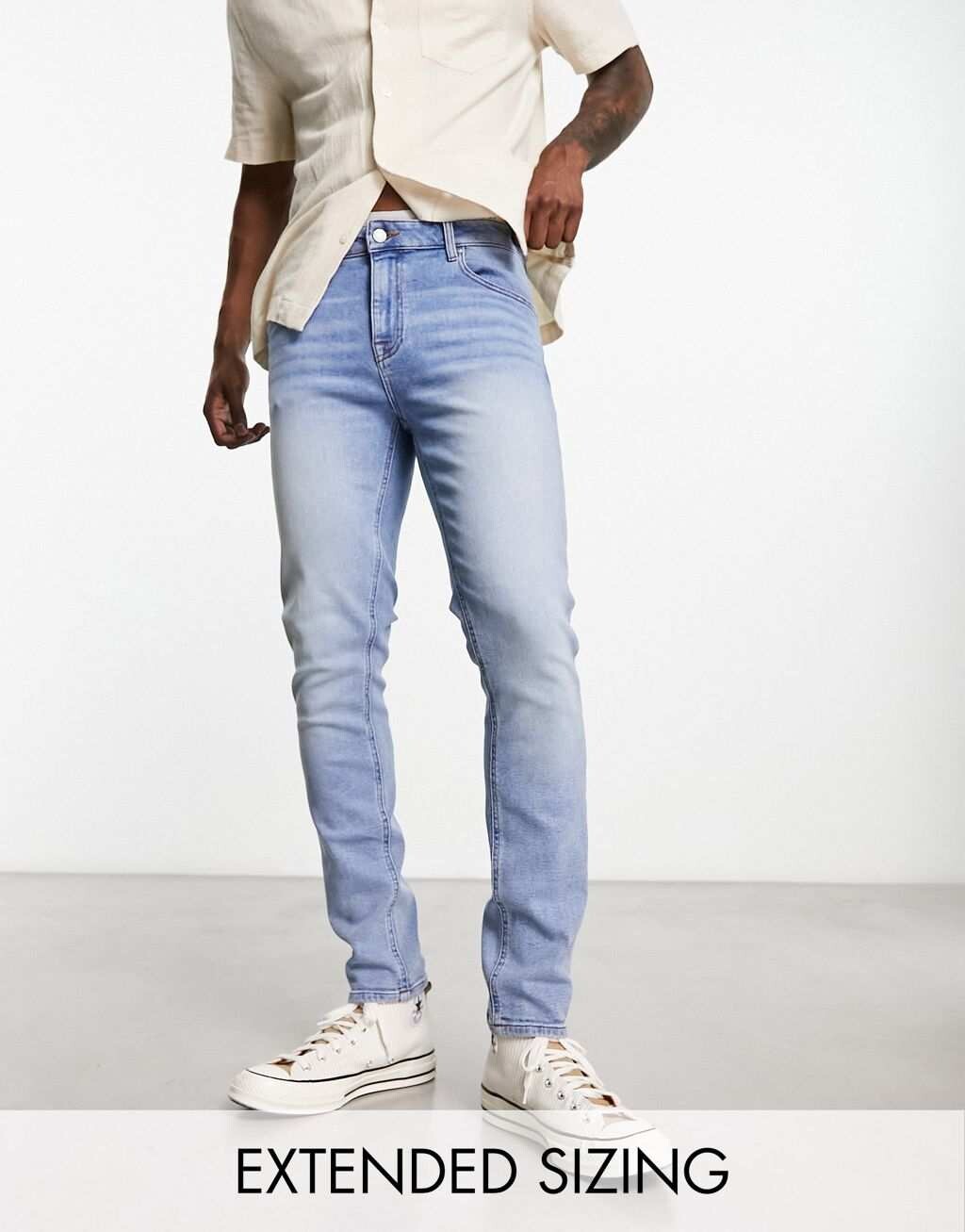 

Винтажные бледно-голубые джинсы скинни ASOS DESIGN